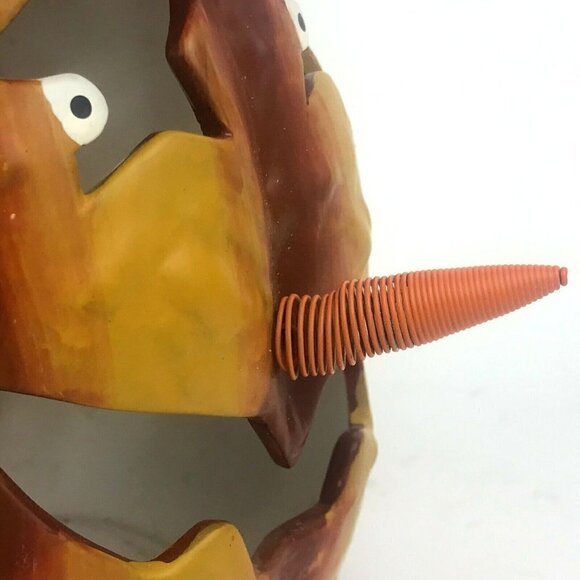 Halloween Jack-O-Lantern Pumpkin Tea Light Candle Holder Witch Hat Bats Ceramic - Picture 6 of 12